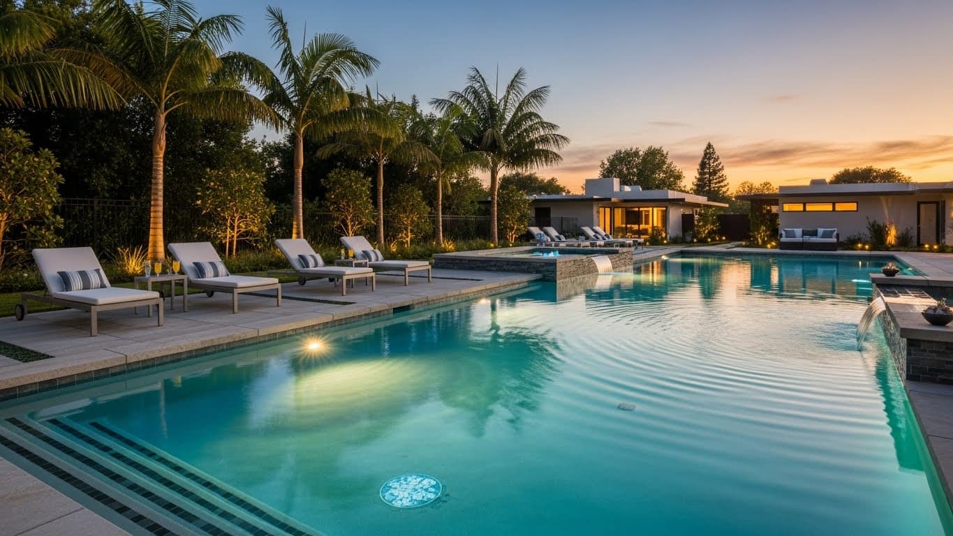 Crystal clear swimming pool